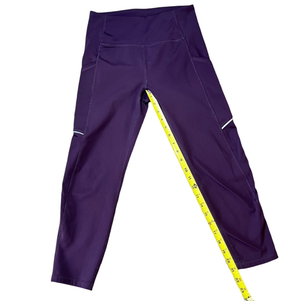 Marika Deep Plum Athletic High Waisted Leggings with Pockets Women's Medium - Picture 5 of 6